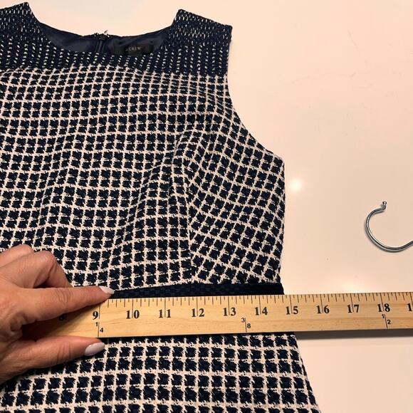 J Crew Navy Tweed Sleeveless Shift Dress Size 10P - Picture 9 of 12